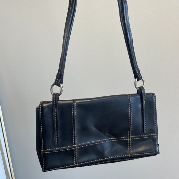 Vintage Black Leather Bag - Picture 1 of 8